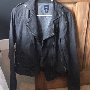 Gap black denim moto jacket